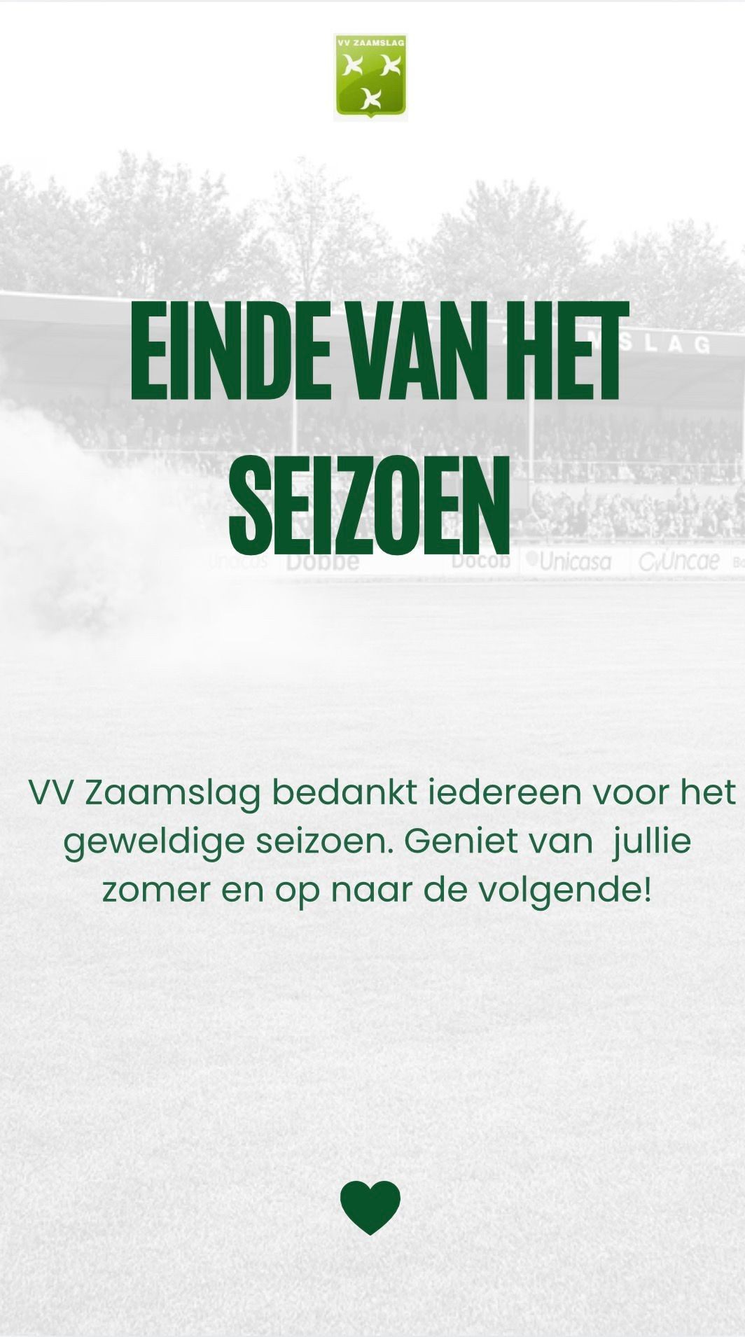 Einde van het seizoen/ lidmaatschap