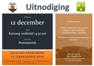 Uitnodiging wedstrijd Tern.Boys-Zaamslag 